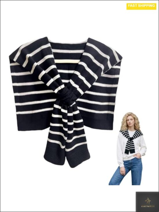 Accessories - Knitted Shawl Cape Wrap with Sleeves Fashion Poncho Scarf